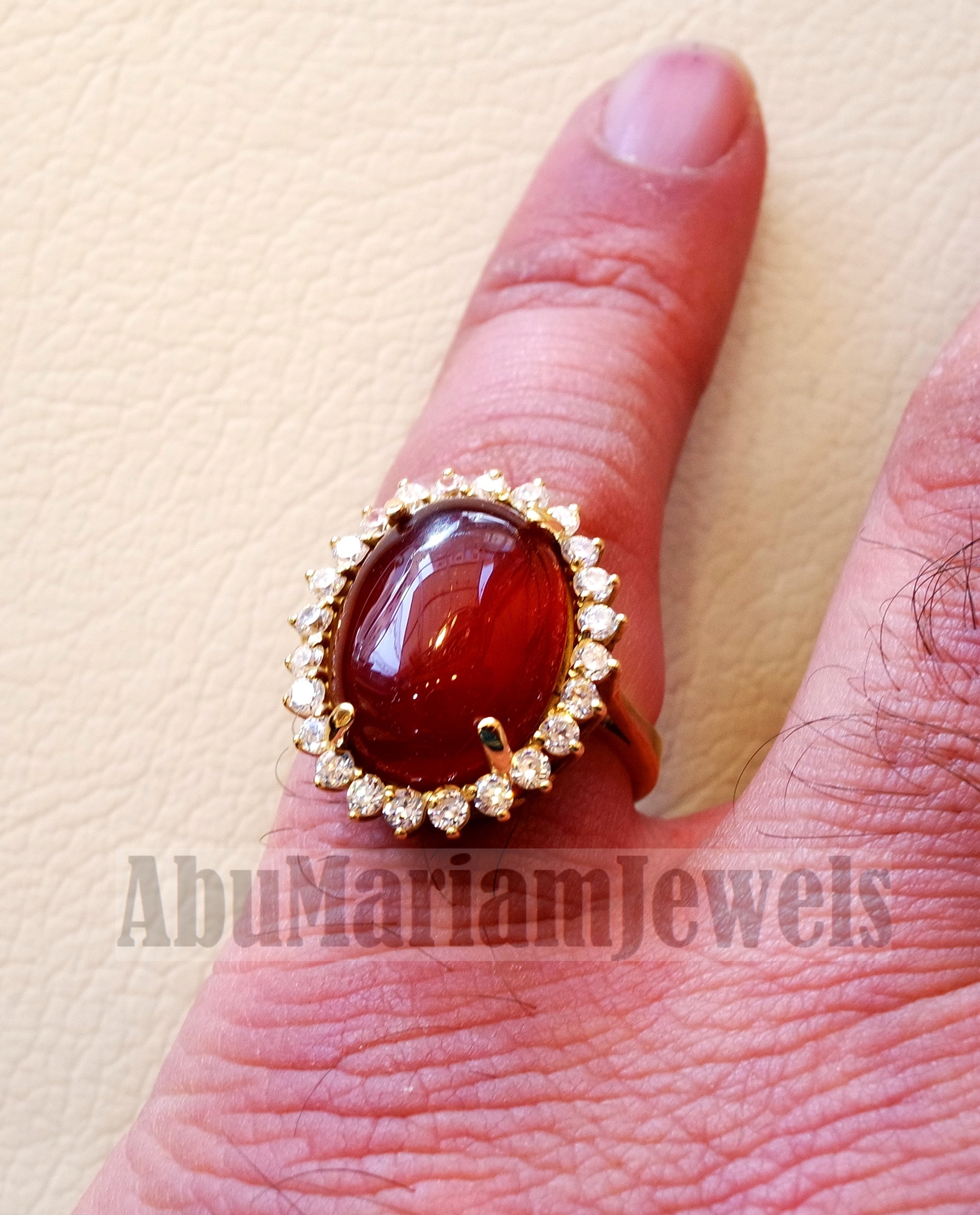 Yellow Aqeeq Silver Ring | Al Qasim Jewellers Original Gemstone Rings